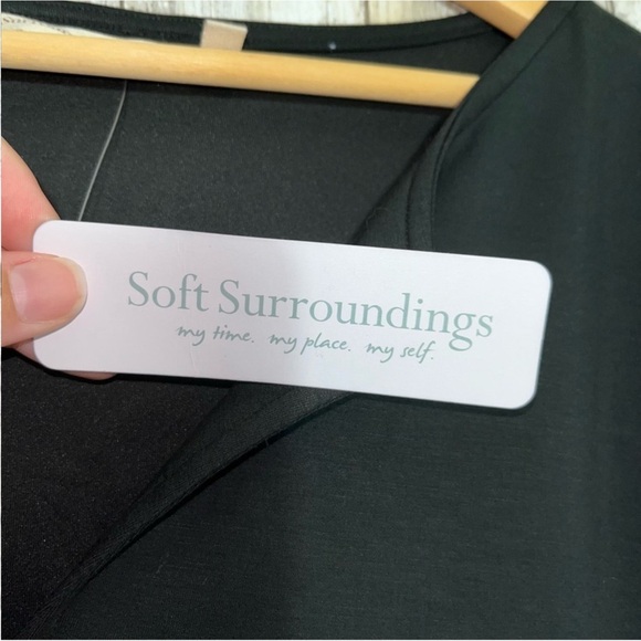 NWT Soft Surroundings Black 3/4 Sleeve Ceri Knit Blouse - Picture 3 of 7